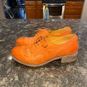 Orange Leather Women's Brogues